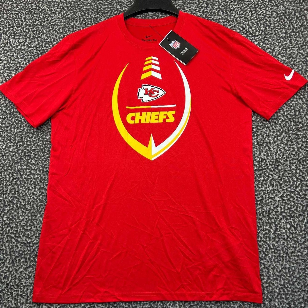 Nike Dri-Fit Shirt Men Large Kansas City Chiefs NFL Short Sleeve Crew Neck New L